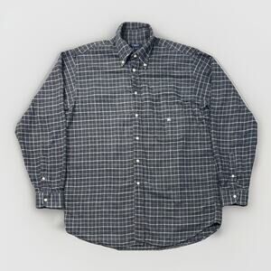 Burberry Flannel Shirt Mens 40 Cotton Blend Multicolor Plaid Button Down